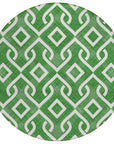 Addison Rugs Offset Stripes Emerald Indoor-Outdoor Rug with Matching Throw