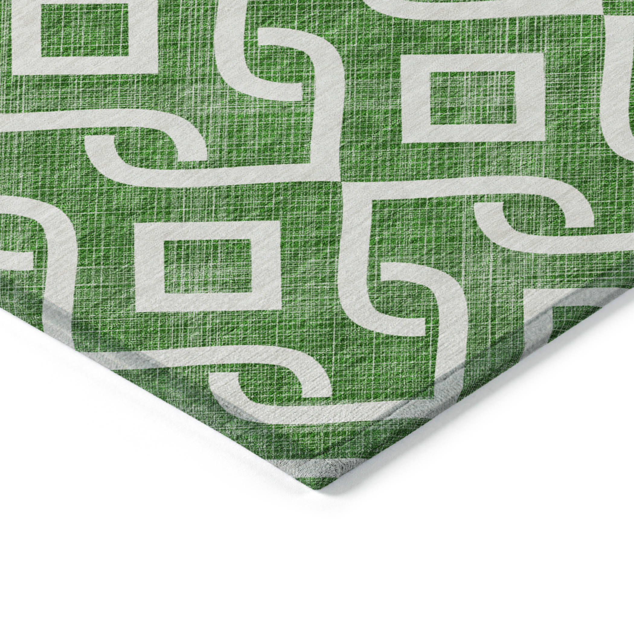 Addison Rugs Offset Stripes Emerald Indoor-Outdoor Rug with Matching Throw