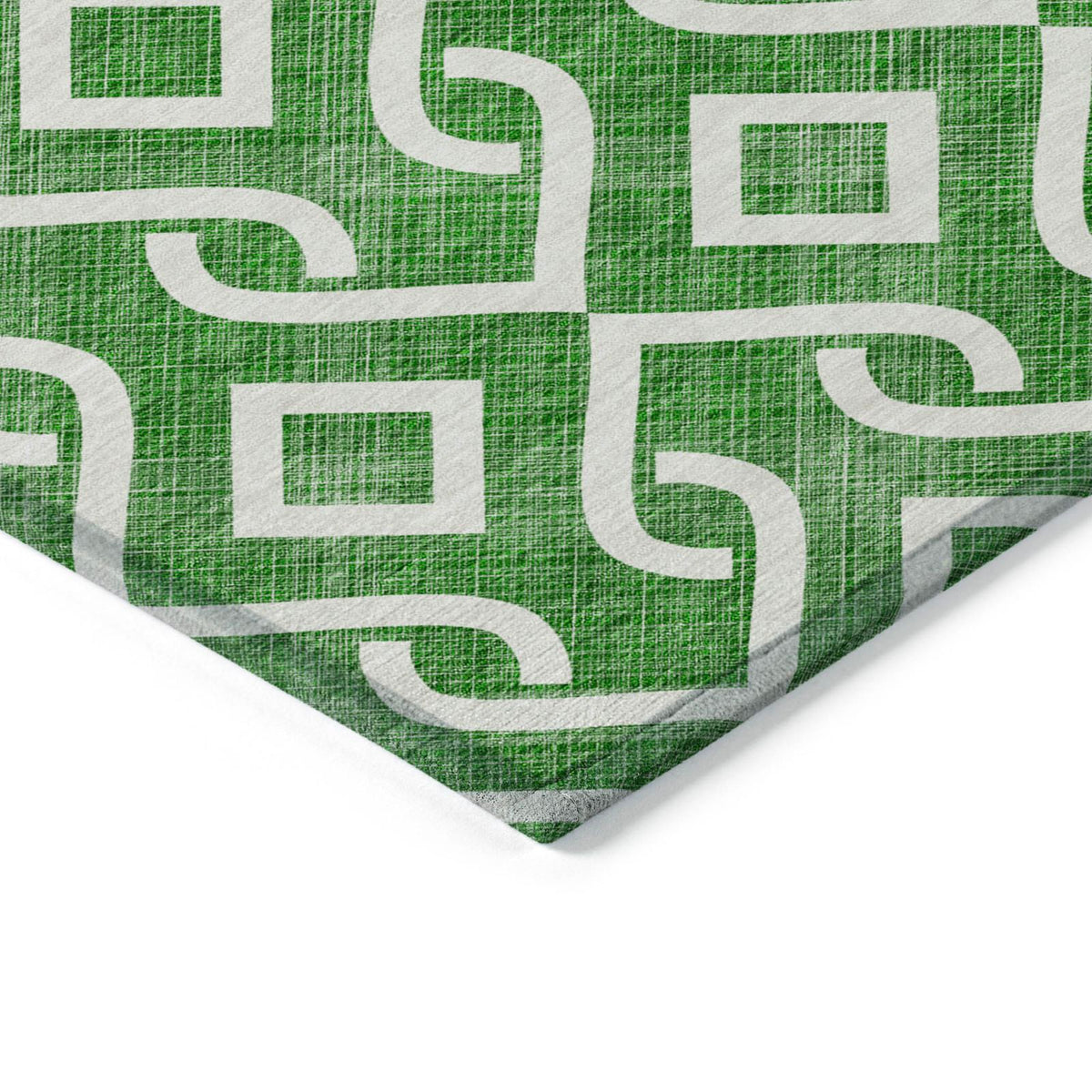 Addison Rugs Offset Stripes Emerald Washable Indoor-Outdoor Rug