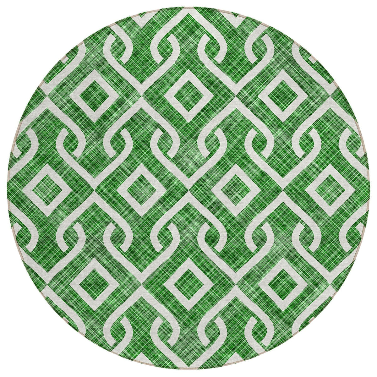 Addison Rugs Offset Stripes Emerald Washable Indoor-Outdoor Rug