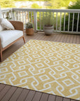 Addison Rugs Offset Stripes Gold Washable Indoor-Outdoor Rug