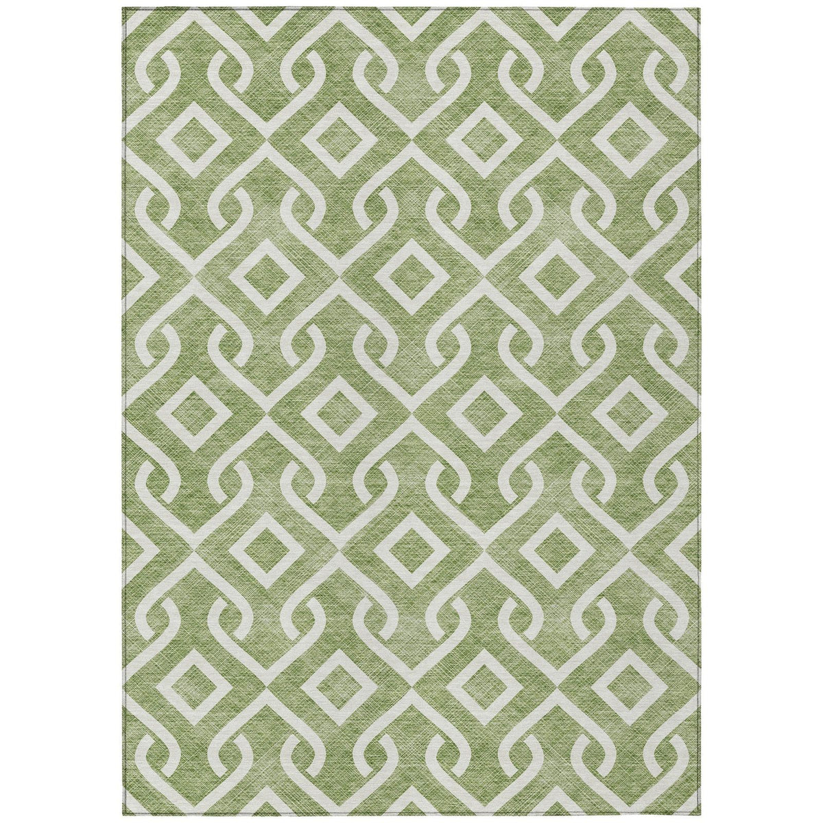 Addison Rugs Offset Stripes Green Washable Indoor-Outdoor Rug