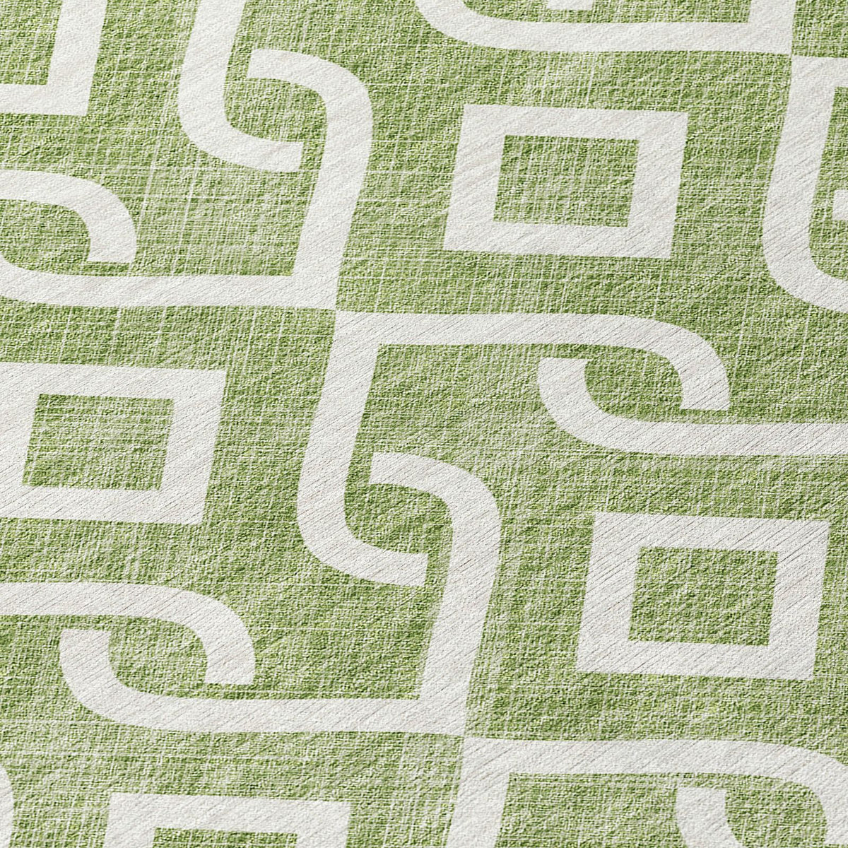 Addison Rugs Offset Stripes Green Washable Indoor-Outdoor Rug