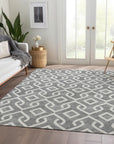 Addison Rugs Offset Stripes Grey Washable Indoor-Outdoor Rug
