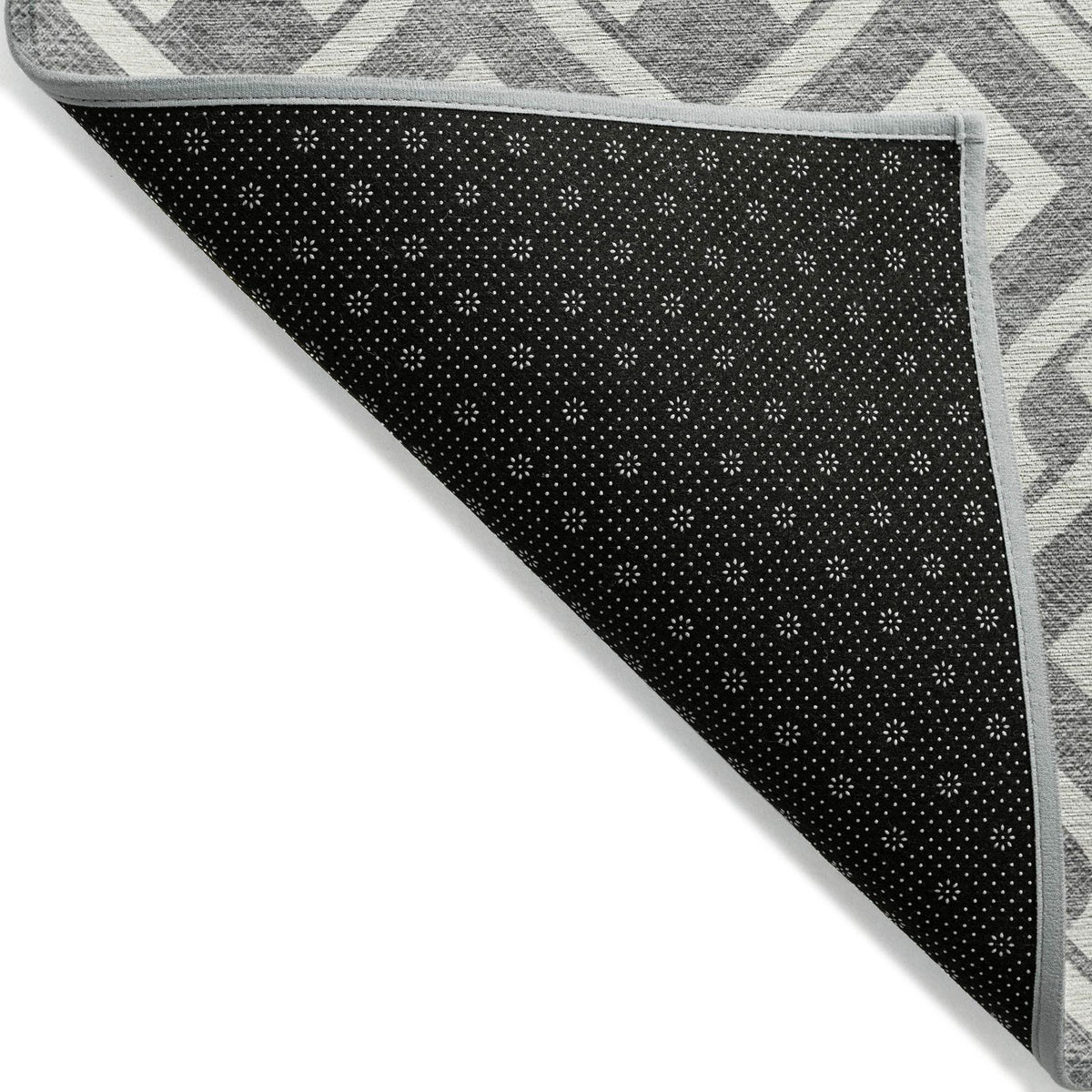 Addison Rugs Offset Stripes Grey Washable Indoor-Outdoor Rug