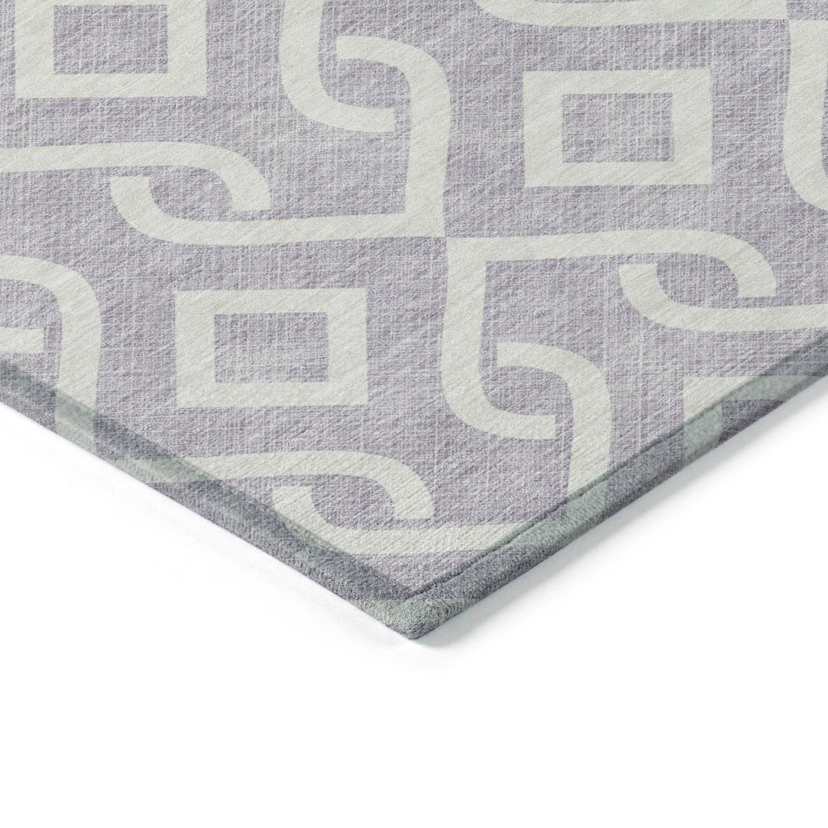 Addison Rugs Offset Stripes Lavender Washable Indoor-Outdoor Rug