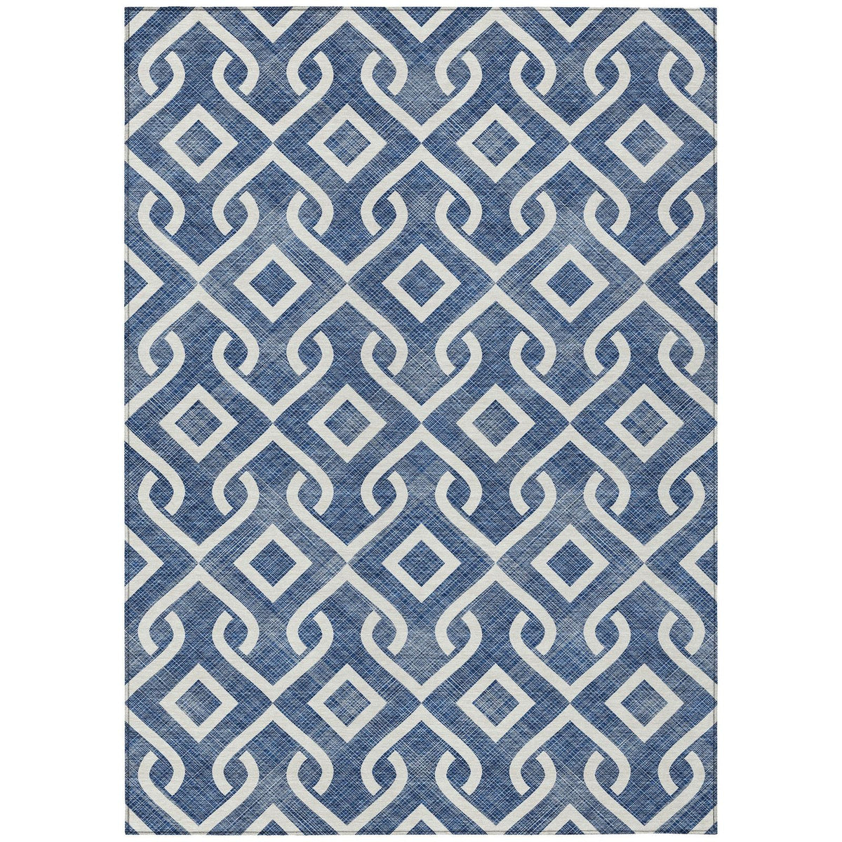 Addison Rugs Offset Stripes Navy Washable Indoor-Outdoor Rug