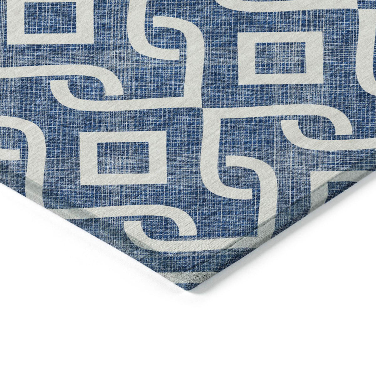 Addison Rugs Offset Stripes Navy Washable Indoor-Outdoor Rug