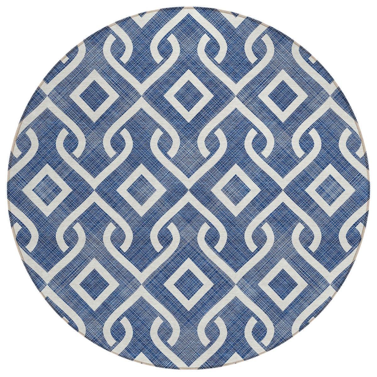 Addison Rugs Offset Stripes Navy Washable Indoor-Outdoor Rug