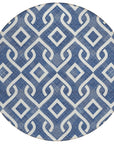 Addison Rugs Offset Stripes Navy Washable Indoor-Outdoor Rug