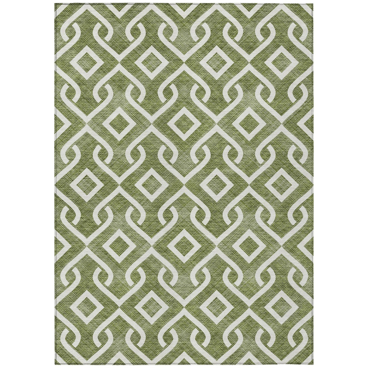 Addison Rugs Offset Stripes Olive Washable Indoor-Outdoor Rug