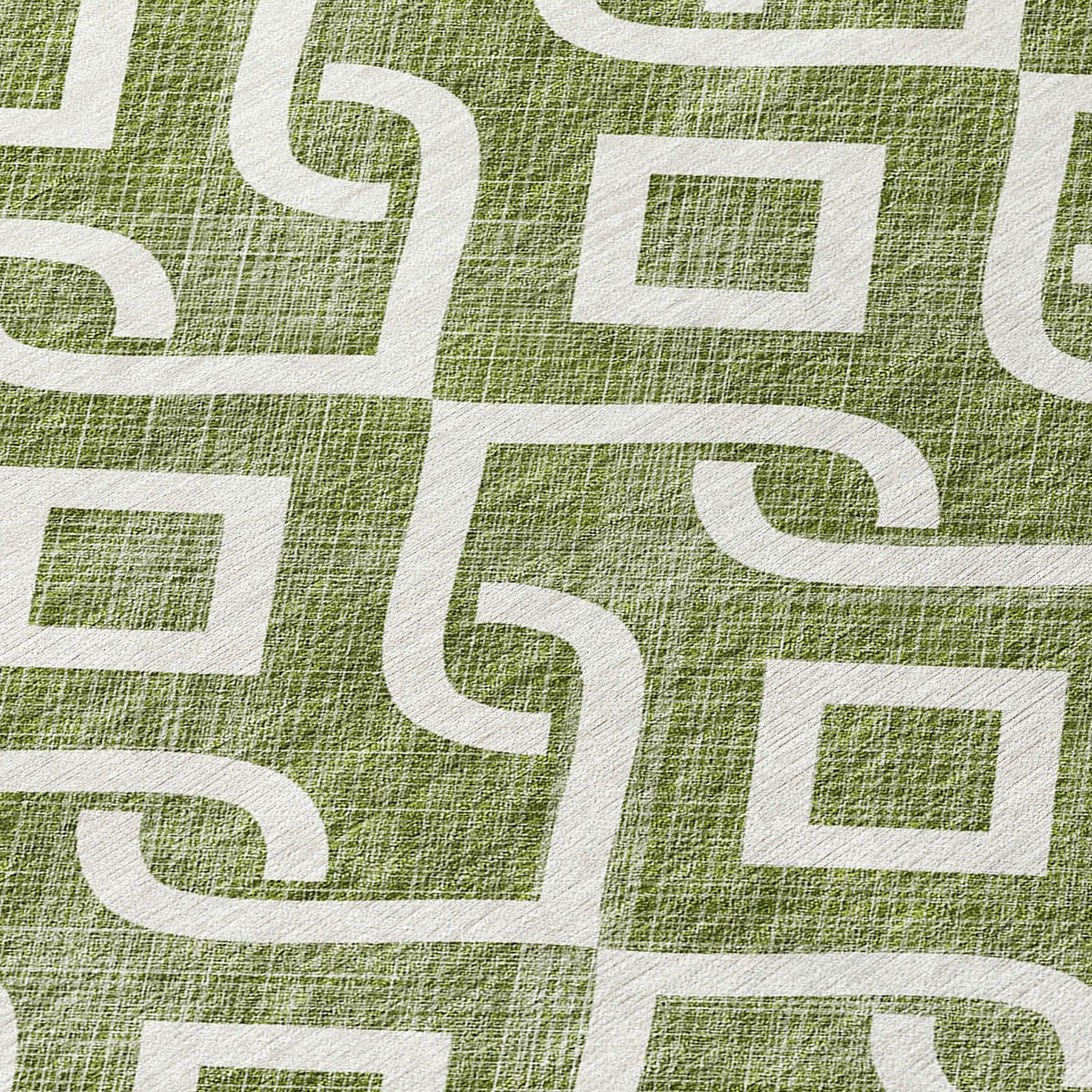 Addison Rugs Offset Stripes Olive Washable Indoor-Outdoor Rug