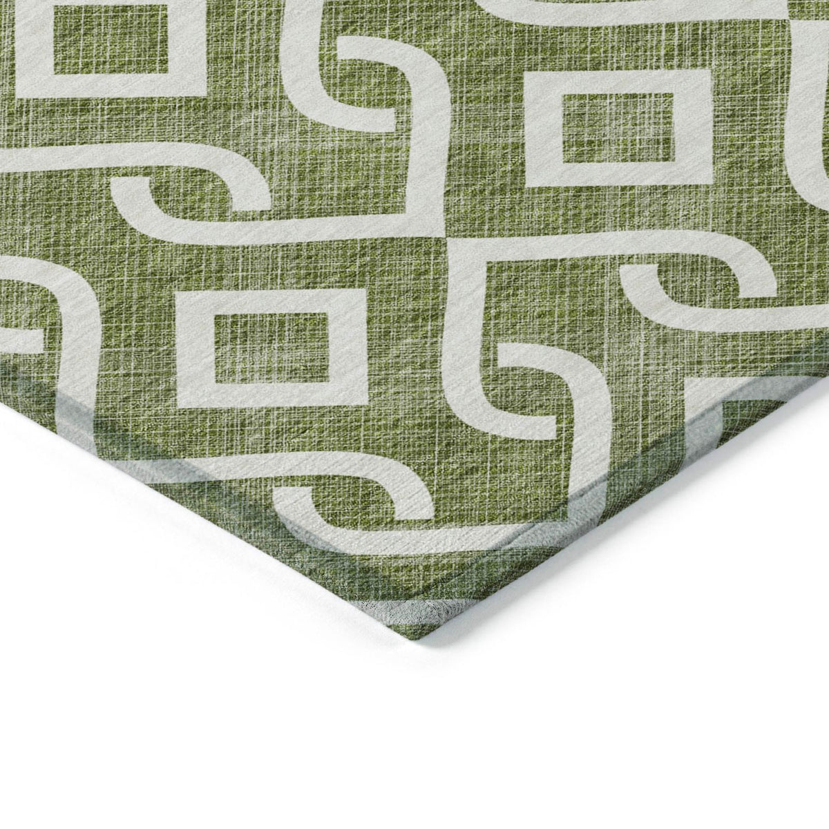 Addison Rugs Offset Stripes Olive Washable Indoor-Outdoor Rug