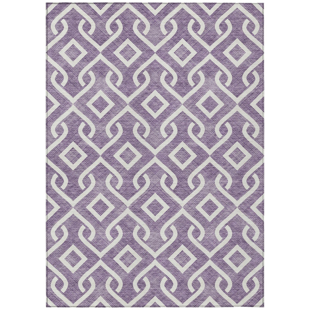 Addison Rugs Offset Stripes Purple Washable Indoor-Outdoor Rug