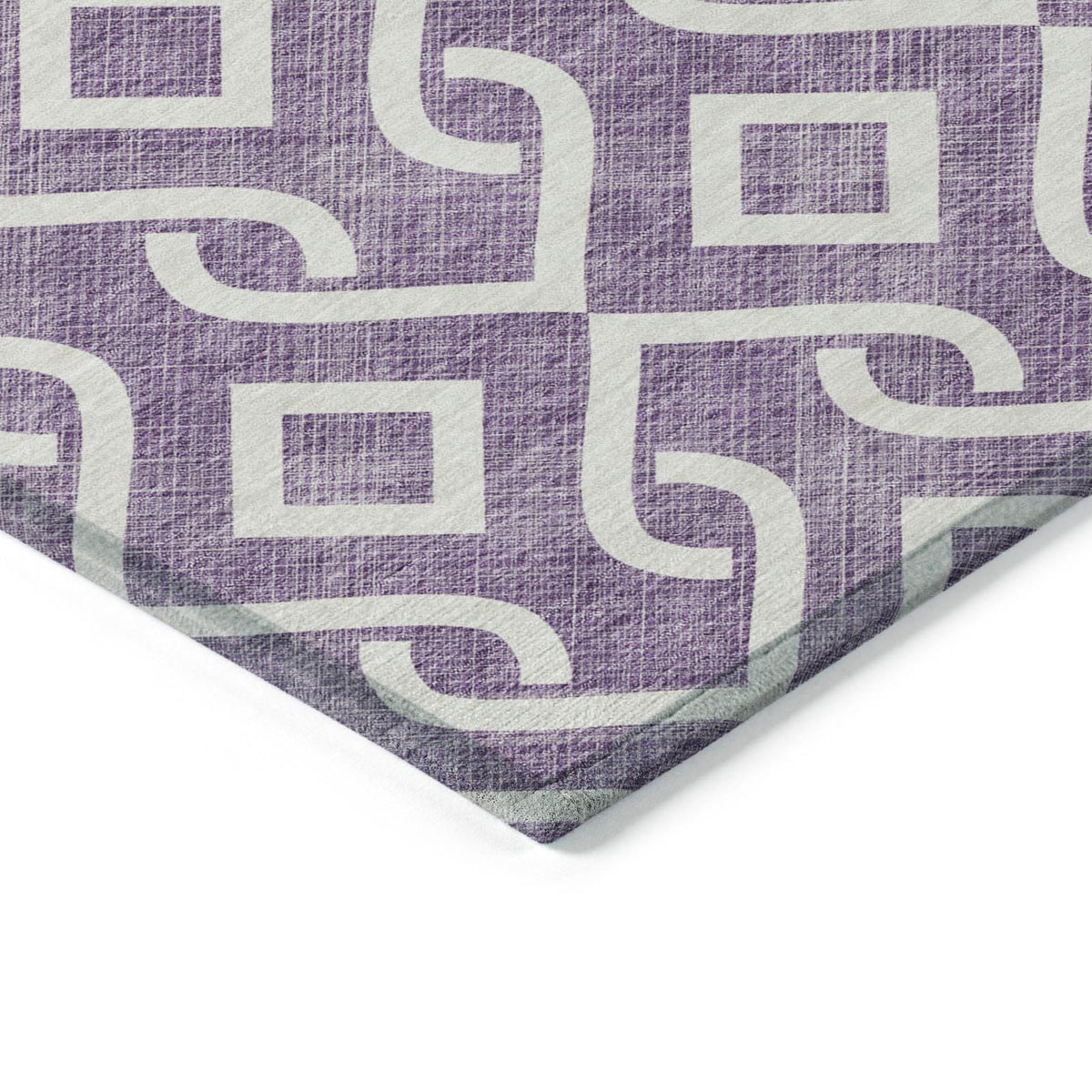 Addison Rugs Offset Stripes Purple Washable Indoor-Outdoor Rug