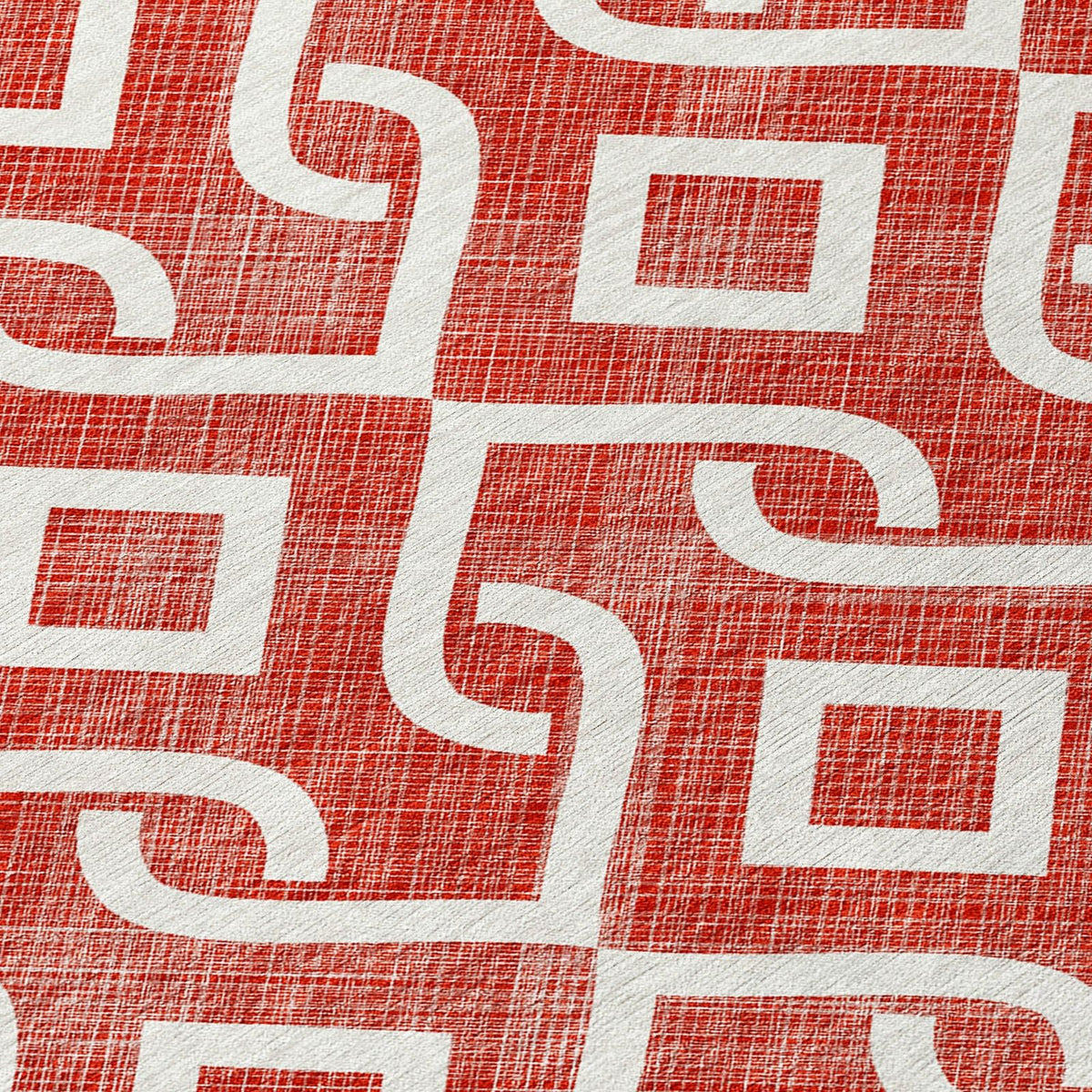 Addison Rugs Offset Stripes Red Washable Indoor-Outdoor Rug