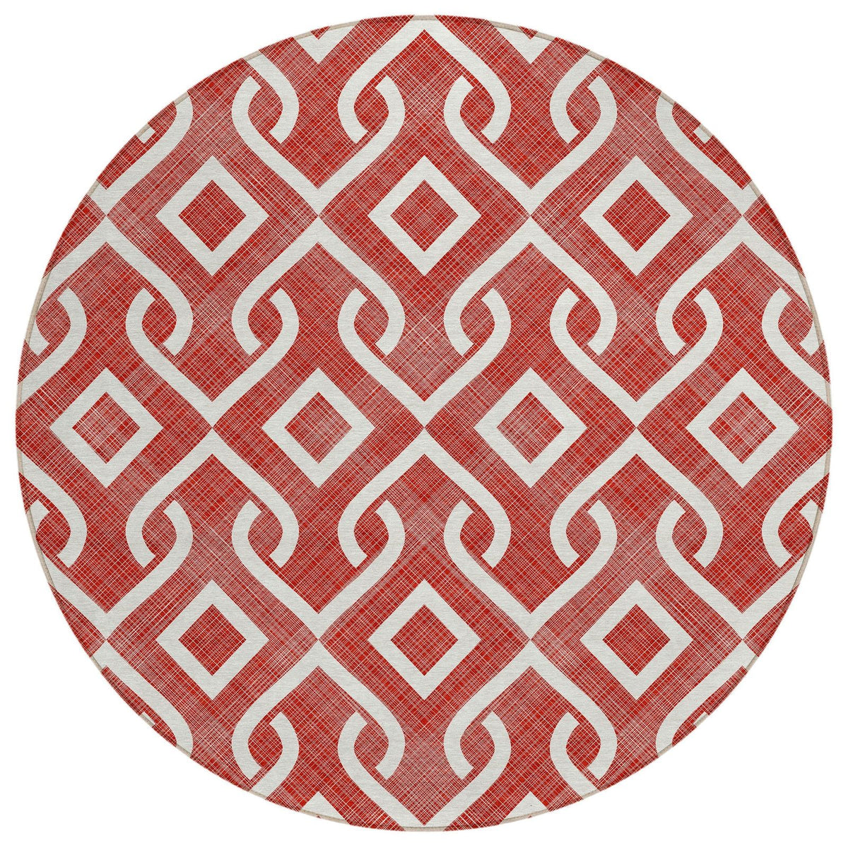 Addison Rugs Offset Stripes Red Washable Indoor-Outdoor Rug