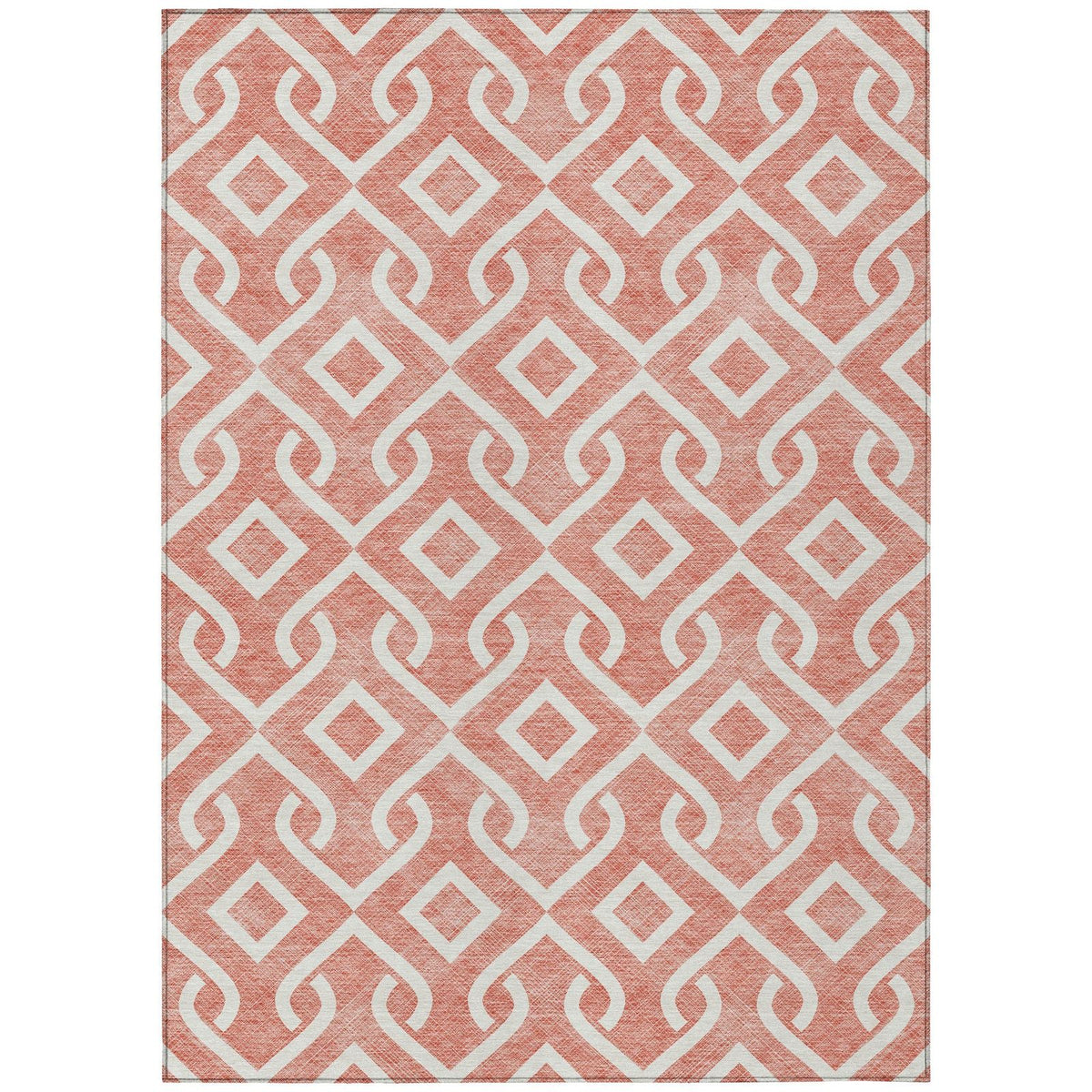 Addison Rugs Offset Stripes Salmon Washable Indoor-Outdoor Rug