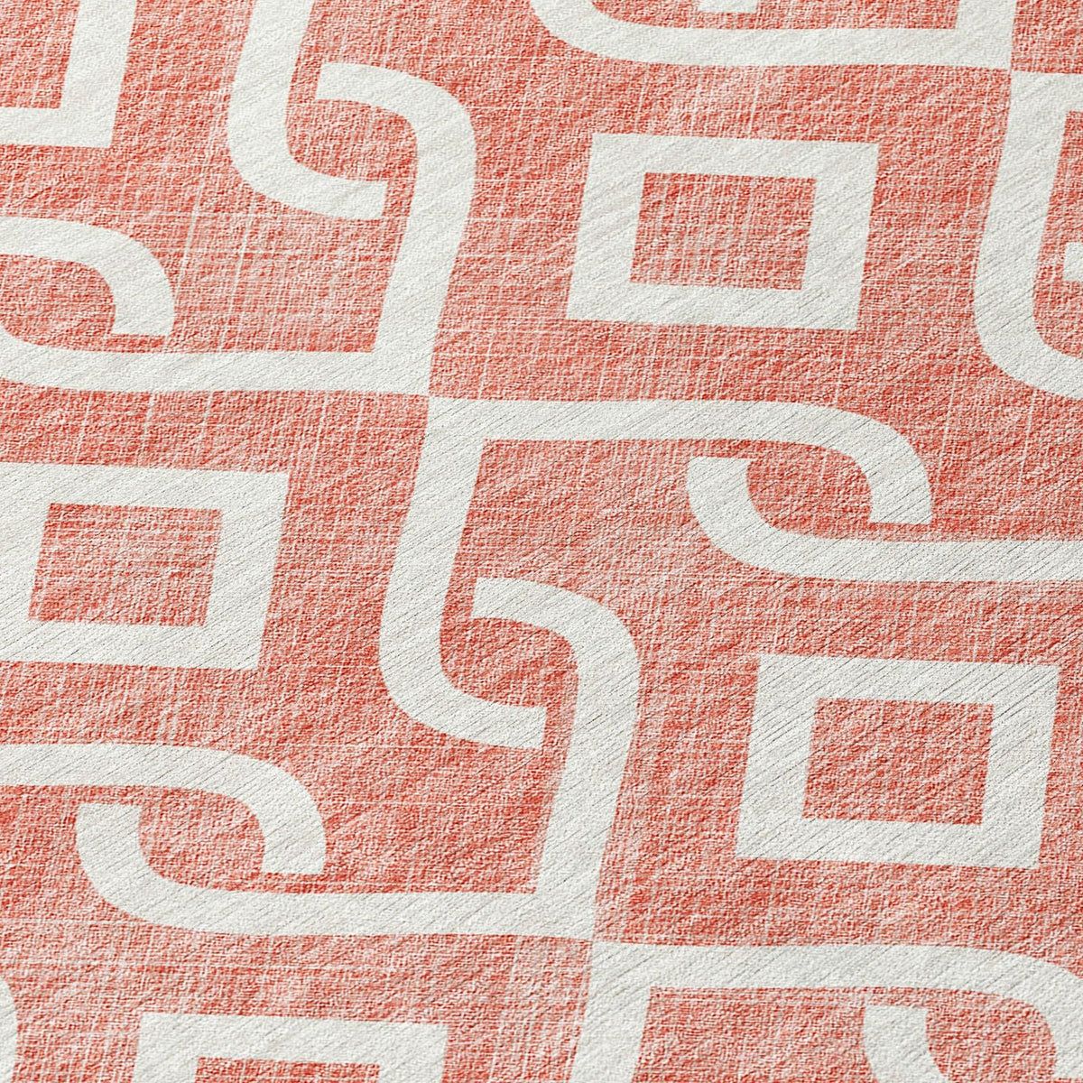 Addison Rugs Offset Stripes Salmon Washable Indoor-Outdoor Rug