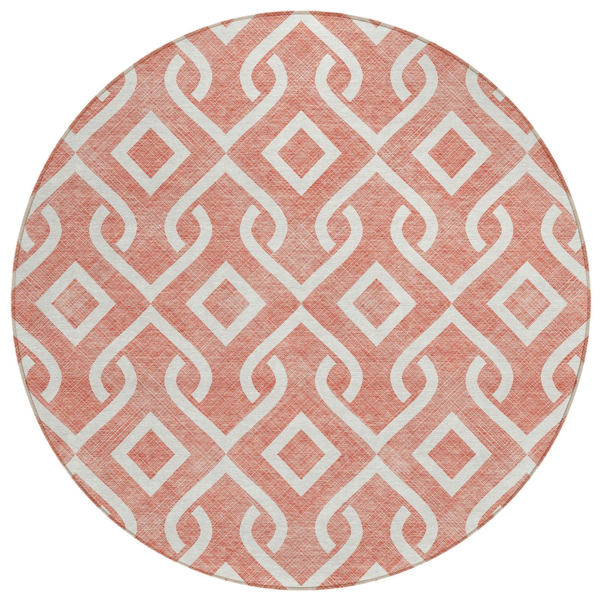 Addison Rugs Offset Stripes Salmon Washable Indoor-Outdoor Rug
