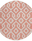Addison Rugs Offset Stripes Salmon Washable Indoor-Outdoor Rug