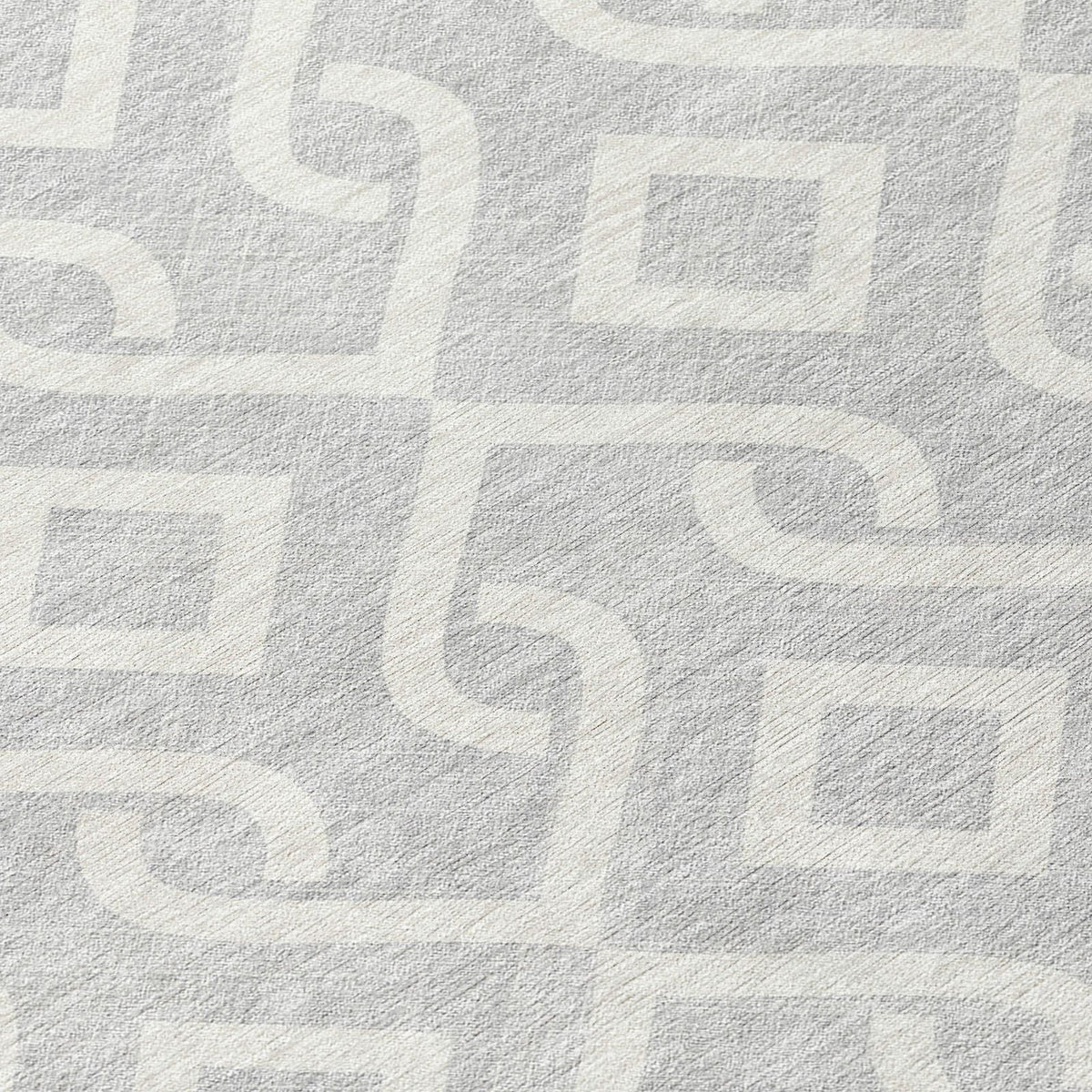 Addison Rugs Offset Stripes Silver Washable Indoor-Outdoor Rug