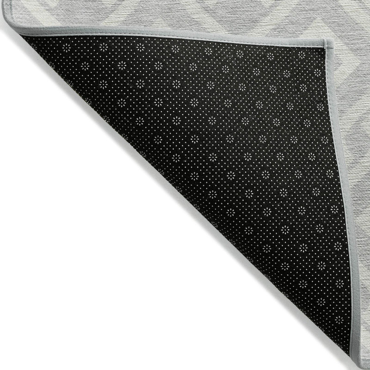 Addison Rugs Offset Stripes Silver Washable Indoor-Outdoor Rug