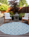 Addison Rugs Offset Stripes Sky Washable Indoor-Outdoor Rug
