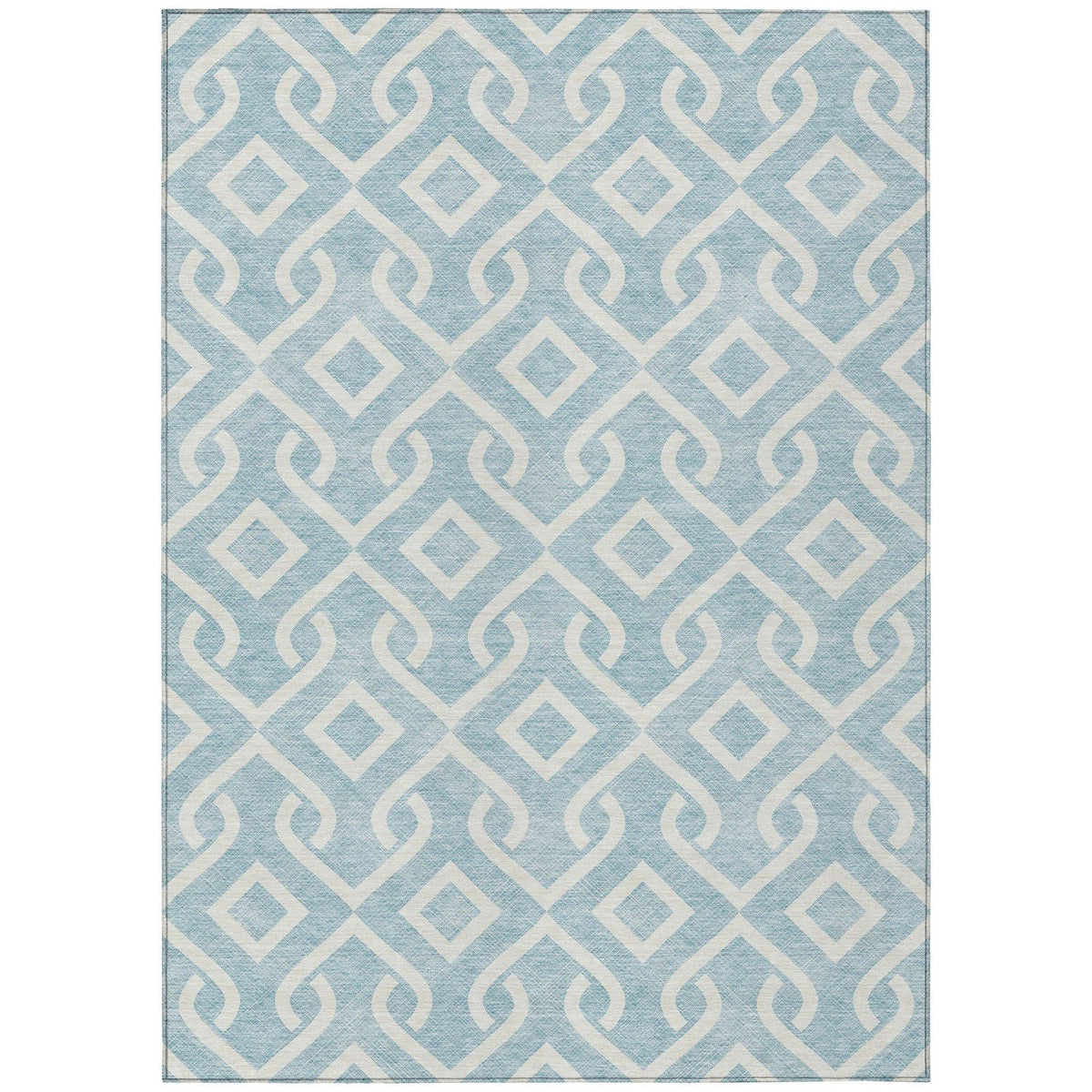 Addison Rugs Offset Stripes Sky Washable Indoor-Outdoor Rug
