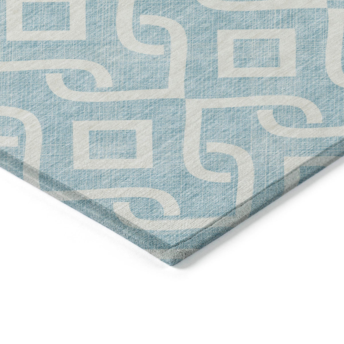 Addison Rugs Offset Stripes Sky Washable Indoor-Outdoor Rug