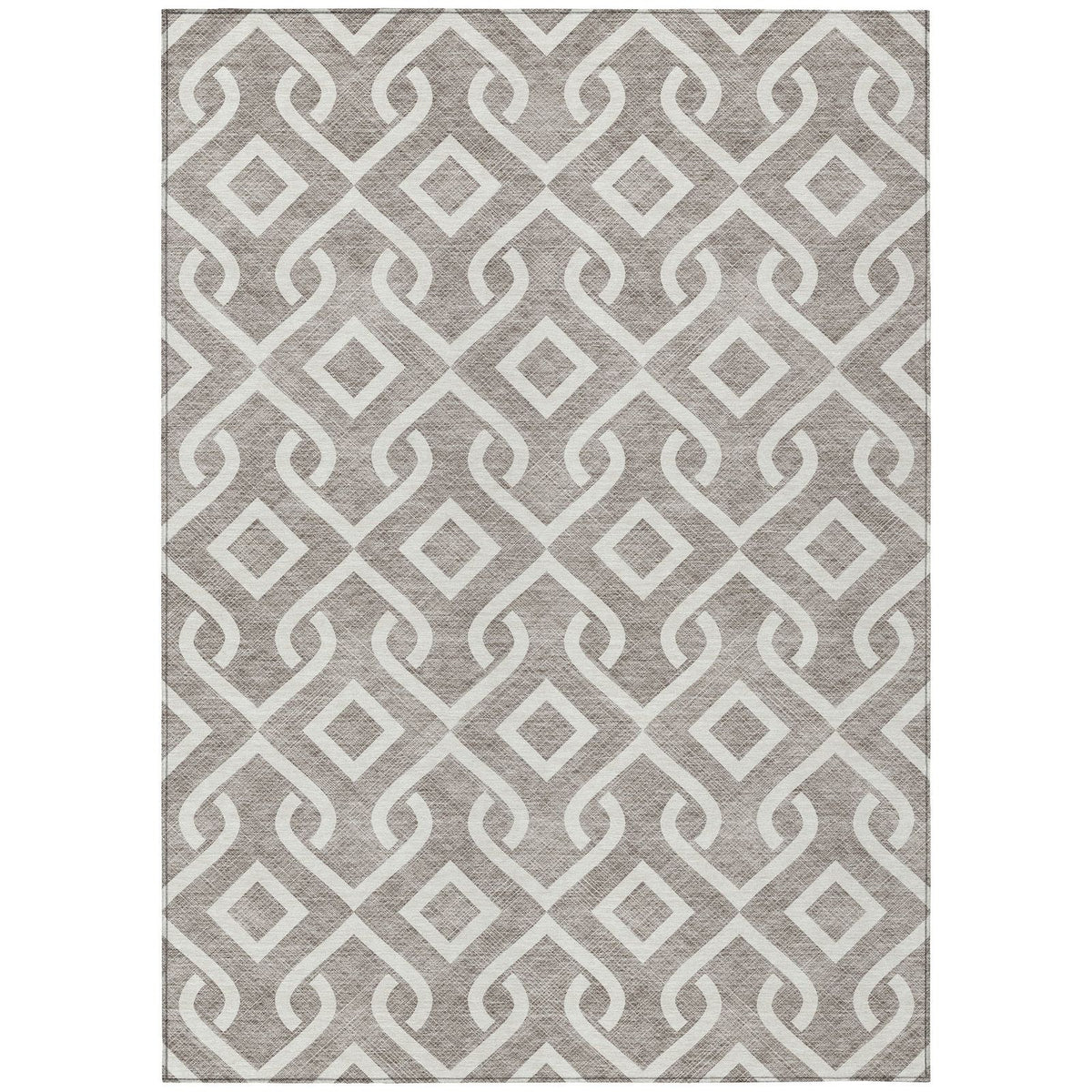 Addison Rugs Offset Stripes Taupe Washable Indoor-Outdoor Rug