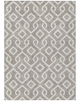 Addison Rugs Offset Stripes Taupe Washable Indoor-Outdoor Rug