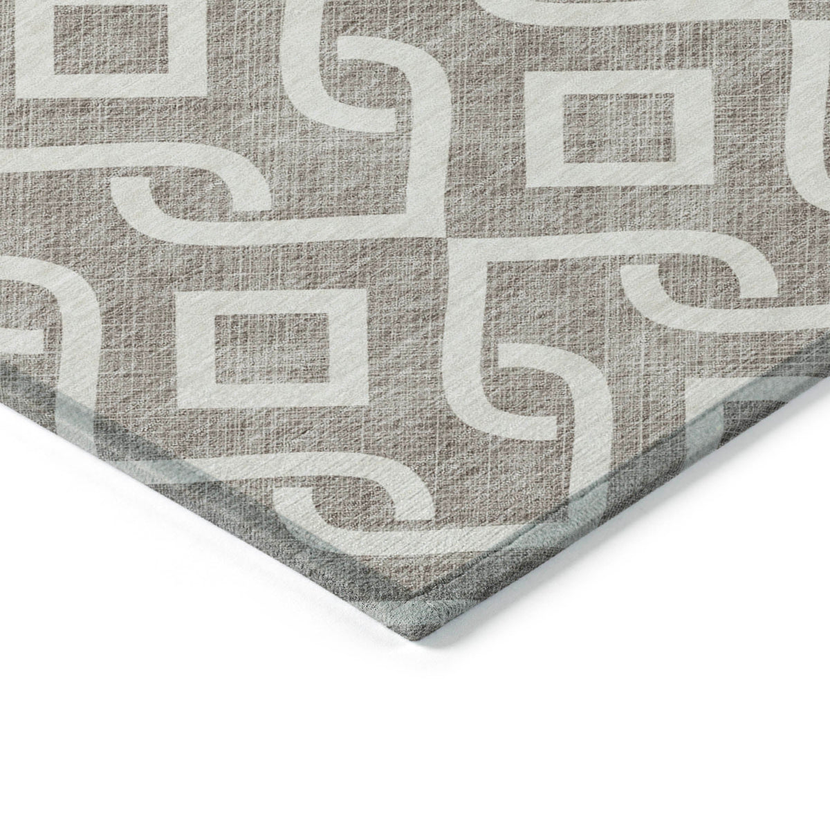 Addison Rugs Offset Stripes Taupe Washable Indoor-Outdoor Rug