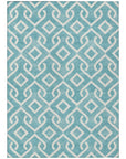 Addison Rugs Offset Stripes Teal Washable Indoor-Outdoor Rug