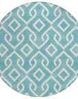 Addison Rugs Offset Stripes Teal Washable Indoor-Outdoor Rug