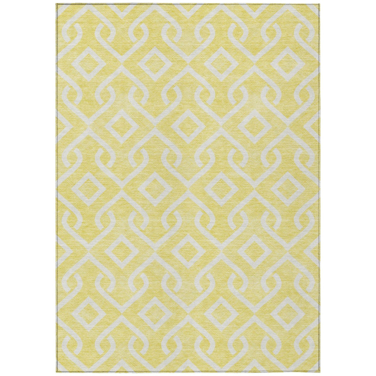 Addison Rugs Offset Stripes Yellow Washable Indoor-Outdoor Rug