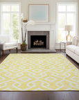 Addison Rugs Offset Stripes Yellow Washable Indoor-Outdoor Rug
