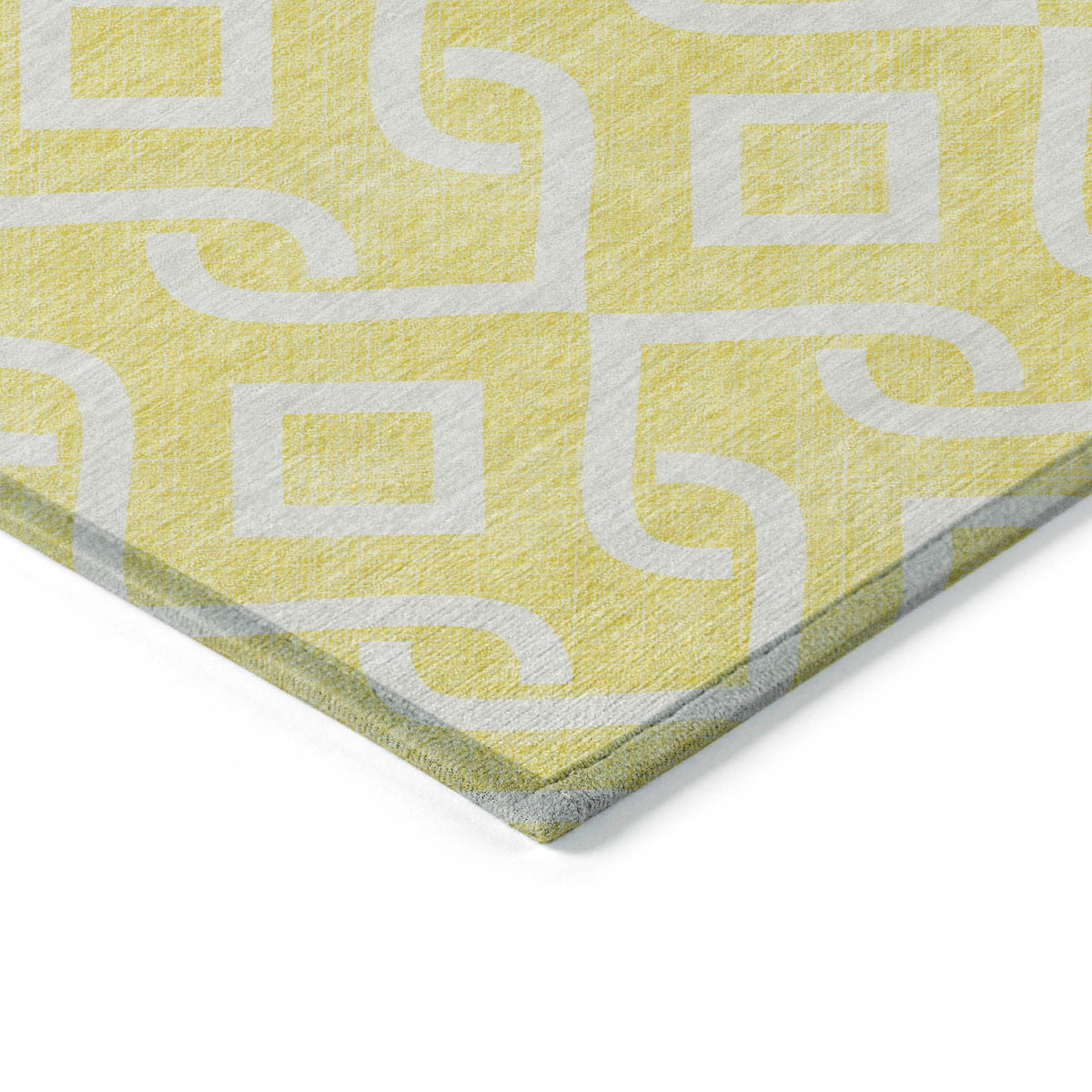 Addison Rugs Offset Stripes Yellow Washable Indoor-Outdoor Rug
