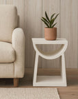 Emissary Ole White Terrazzo Garden Stool