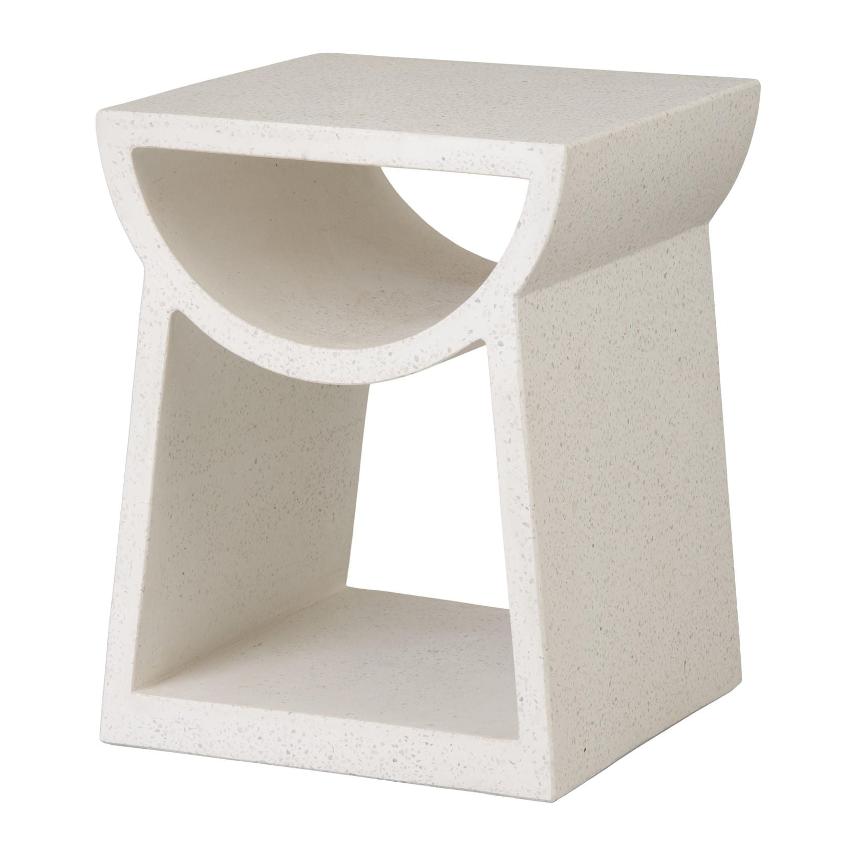 Emissary Ole White Terrazzo Garden Stool
