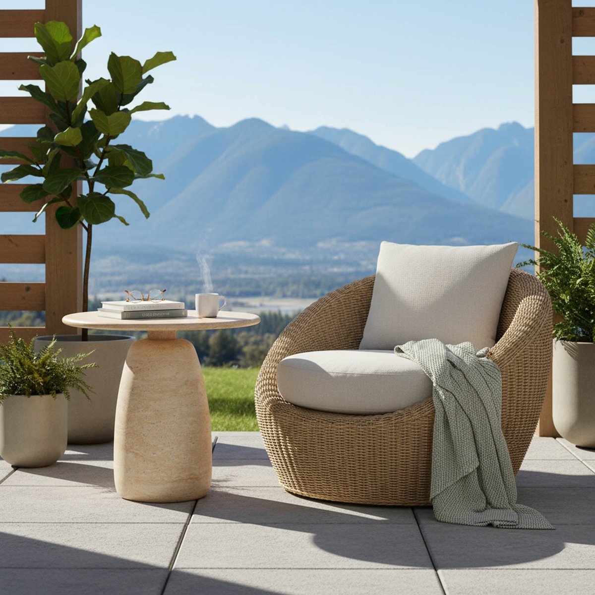 LH Home Olympia Concrete Outdoor Side Table