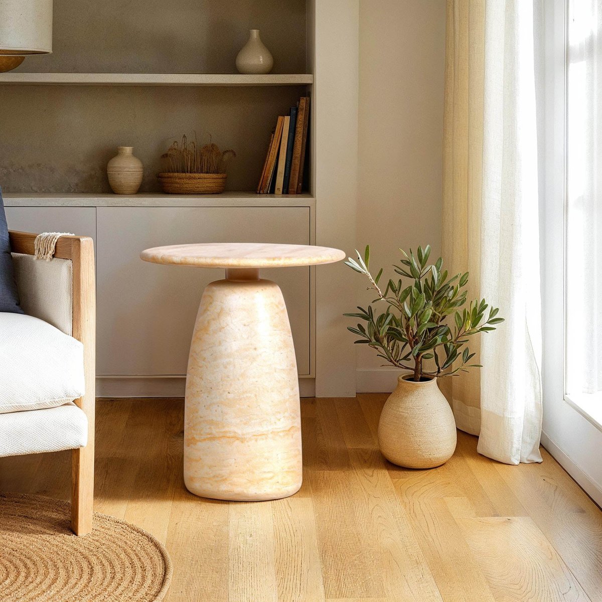 LH Home Olympia Concrete Outdoor Side Table