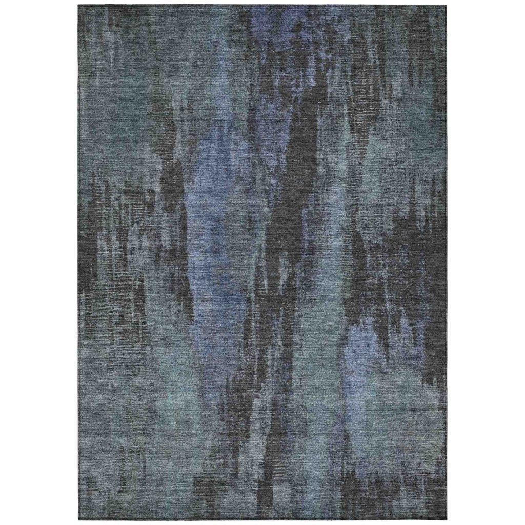 LOOMLAN Rugs Onyxelle Blue Washable Indoor-Outdoor Rug