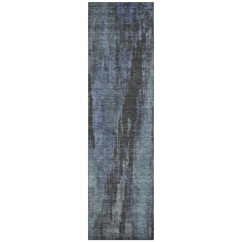 LOOMLAN Rugs Onyxelle Blue Washable Indoor-Outdoor Rug