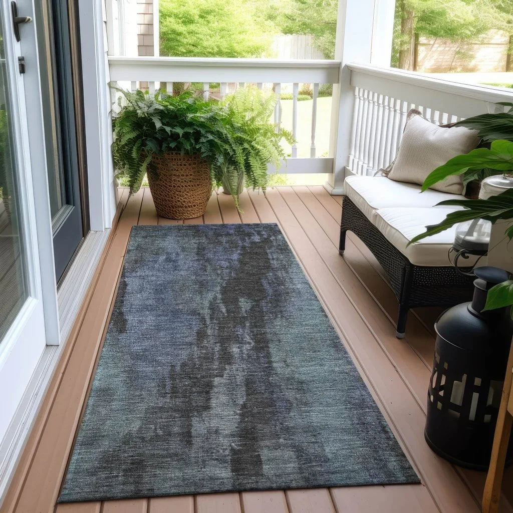 LOOMLAN Rugs Onyxelle Blue Washable Indoor-Outdoor Rug