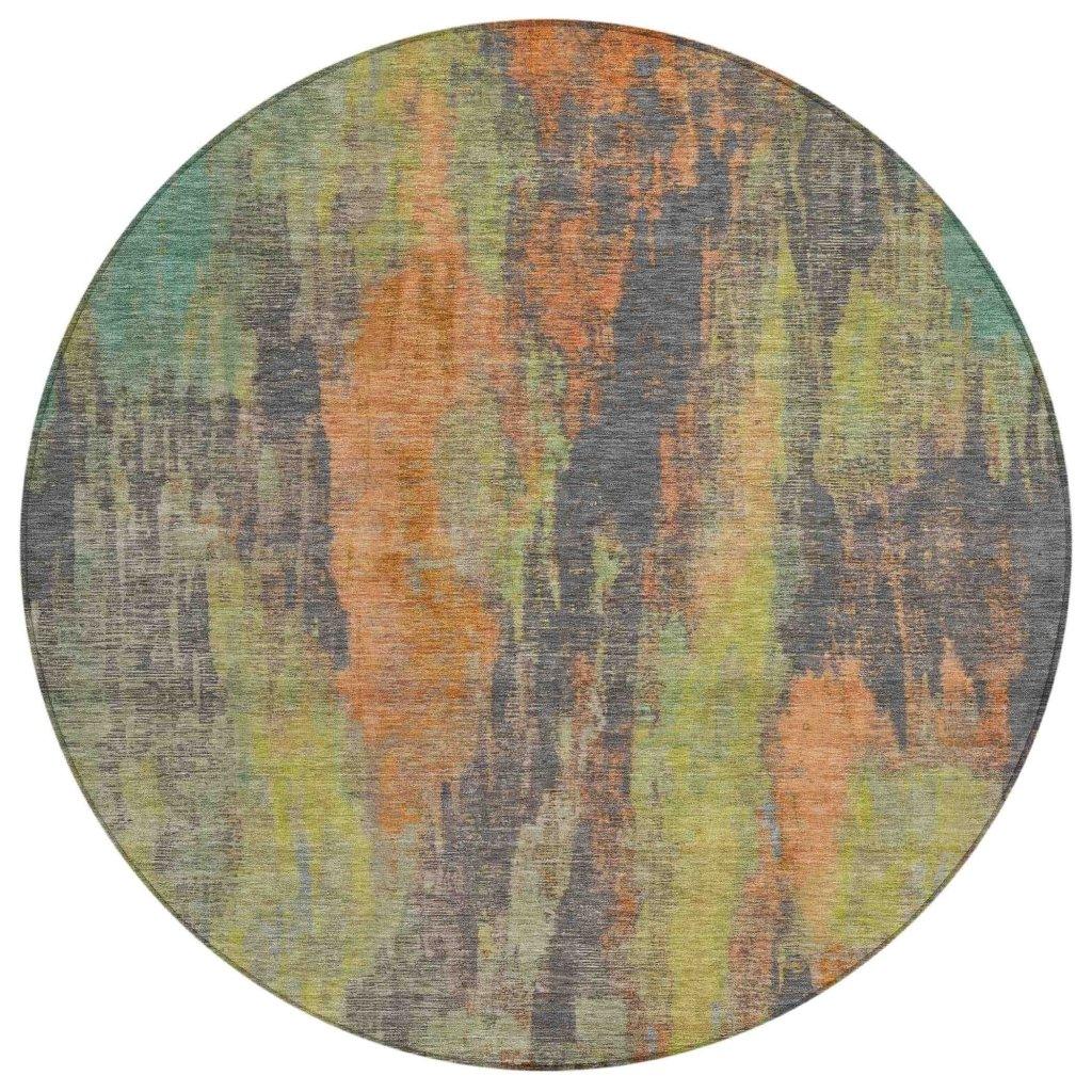 LOOMLAN Rugs Onyxelle Orange Washable Indoor-Outdoor Rug