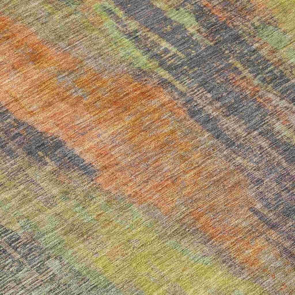 LOOMLAN Rugs Onyxelle Orange Washable Indoor-Outdoor Rug