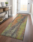 LOOMLAN Rugs Onyxelle Orange Washable Indoor-Outdoor Rug