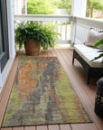 LOOMLAN Rugs Onyxelle Orange Washable Indoor-Outdoor Rug