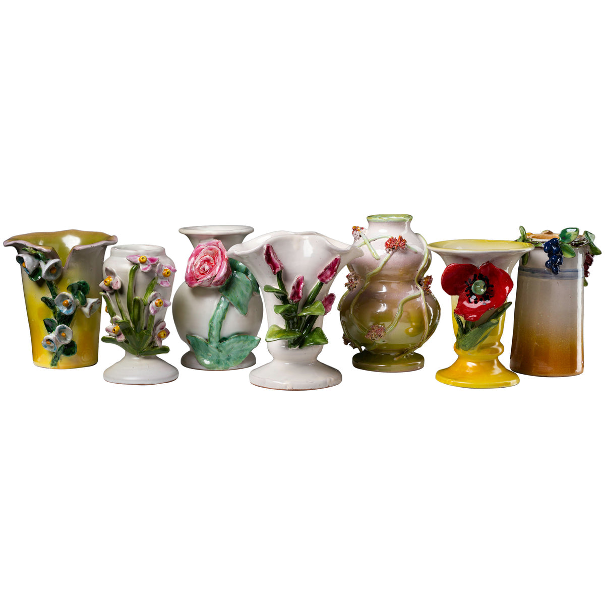 Abigails Orange Florals Design Ceramic Outdoor Vase